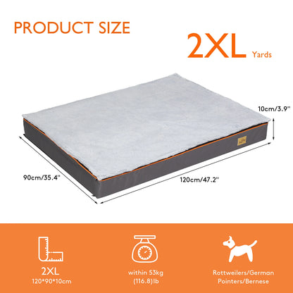 Hondenkussen - Hondenbed Orthopedisch - Gemaakt van Dikke Schuimkussen - Padded Pet Bed - met Wasbare en Waterdichte Hoes - Dubbel Extra Groot