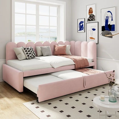 Bankbed – Slaapbank – Bedbank – Logeerbed – Futonbank – 2-zits velvet bankbed – Ruimtebesparend ontwerp – Comfortabele 140x200 cm slaapfunctie