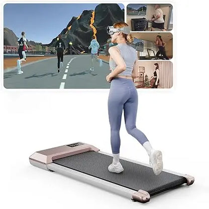 Loopband - Elektrisch - Walkingpad - Band - Joggen - Wandelen - Onder-bureau - Compact Fitnessapparaat - Cardio Training - 15.75 x 35.43 Inch - voor Thuis - Kantoor - Roze