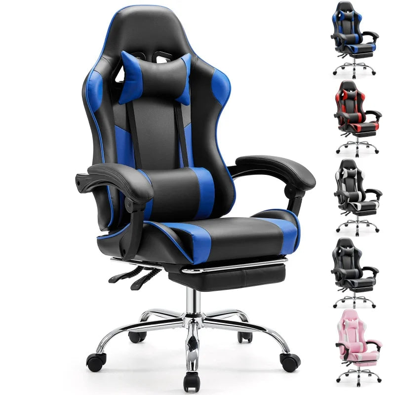 Gaming Stoel - Bureaustoel - Verstelbare Zithoogte - Comfortabel PU Leer - Met Hoofdsteun en Lendensteun - 360° Draaibare Wielen - Duurzaam Metalen Onderstel - Kantoor en Gaming - Rood