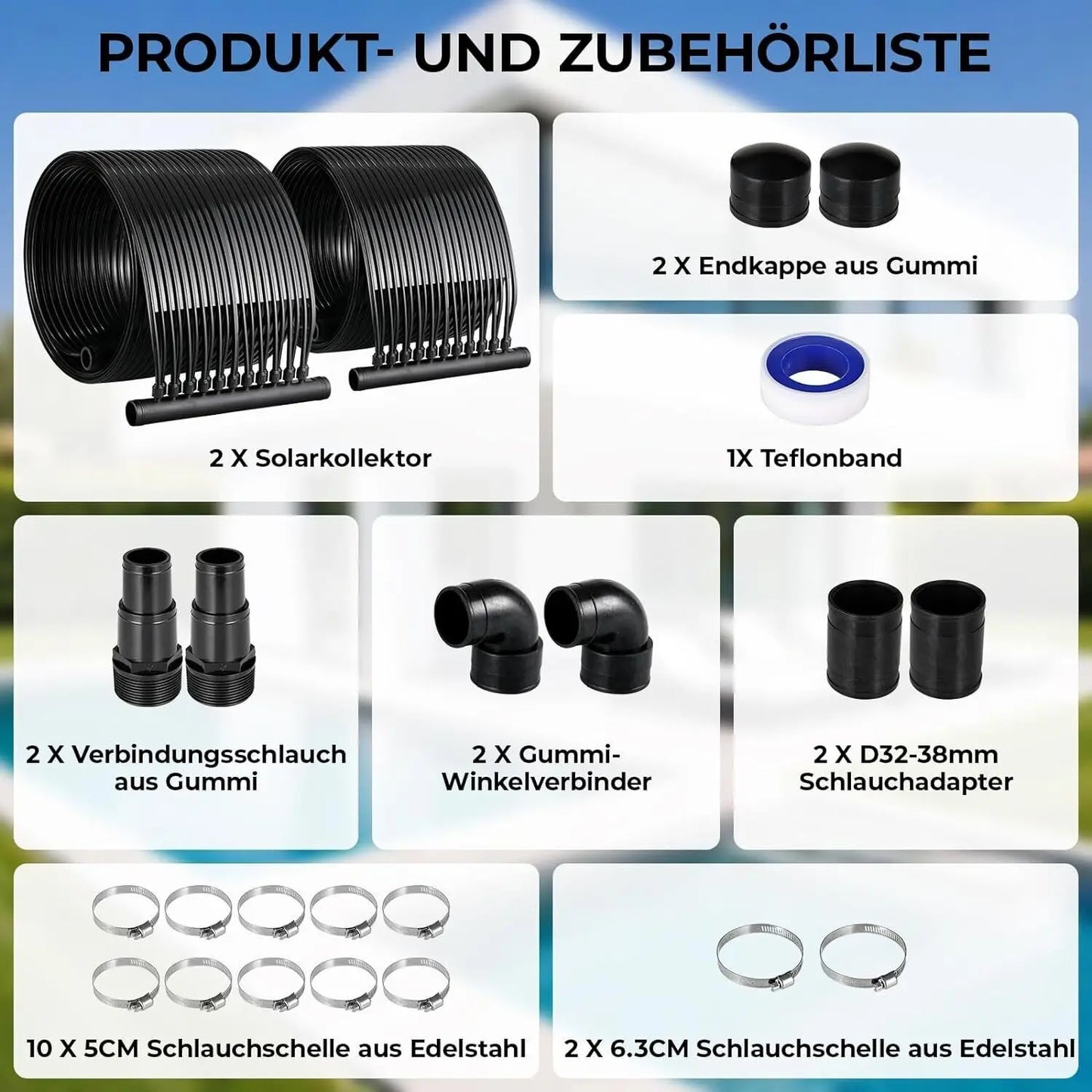 Zonnepaneel - Zwembadverwarming - Zonnepanelen - 300x75 cm - Weerbestendige PE Collector -  Efficiënte en Milieuvriendelijke Zwembadverwarming - QUORE