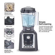 Slow Juicer - Juicer - Fruit and Vegetable Juicer - Juice Extractor - Heavy Duty - Commercial Grade - Timer Blender - Mixer - Juicer - Fruit Food Processor - Ice Smoothies - BPA FREE 2L Low Profile Jar - 39000RPM - 240V - 600ml