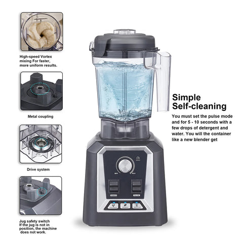 Slow Juicer - Juicer - Fruit and Vegetable Juicer - Juice Extractor - Heavy Duty - Commercial Grade - Timer Blender - Mixer - Juicer - Fruit Food Processor - Ice Smoothies - BPA FREE 2L Low Profile Jar - 39000RPM - 240V - 600ml