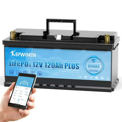 12V 120Ah LiFePO4 Batterij – Accu – Energieopslag – Lithium Accu – Solar Accu – Bluetooth Connectiviteit – 120A BMS Bescherming – Compact & Lichtgewicht - QUORE