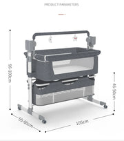 Elektrisch Babybed - Wieg - Co-Sleeping Functie – Verstelbare - Ledikant – Multifunctionele Cradle - Bassinet - Bluetooth - Khaki