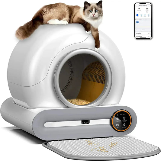Zelfreinigende Kattenbak - Kattenbak - Automatische Kattenbak - 65L - Automatische Reiniging - en Luchtverfrisser - Geen APP-bediening