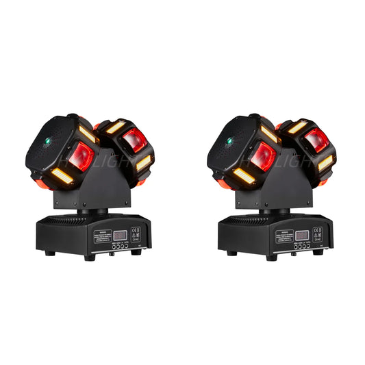 2PCS Double Head Moving Head – LED Beam Lamp – Stroboscoop Licht – Laser Projector – DJ Podiumverlichting – 8x12W RGBW LED – 150W Power Met 540° Pan & 360° Tilt