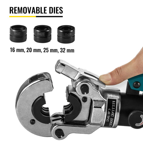 Vevor - Crimping Tool - Hydraulic Crimper - Hydraulic Pex Pipe Aluminum Plastic Tube Crimping Tool - Hydraulic Crimping Tool - Plumbers Crimper For PB - Blue