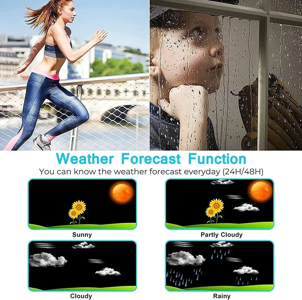 Weerstation – Hygrometer – Thermometer – Luchtvochtigheidsmeter – Buitensensor – Draadloos – Solar-Powered – Kleurendisplay