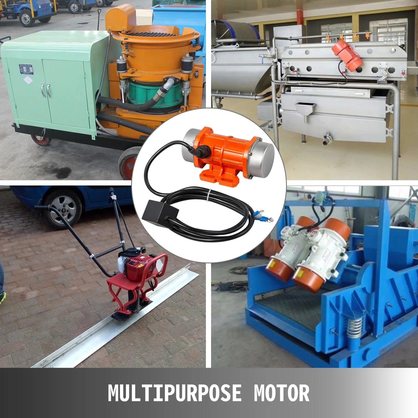 Trilmotor - Waterdicht - Beton Trilmotor - 40W - 220V - 3600RPM - IP65 - Krachtige Trilmotor - Robuuste en Veelzijdige Elektrische Motor - Oranje