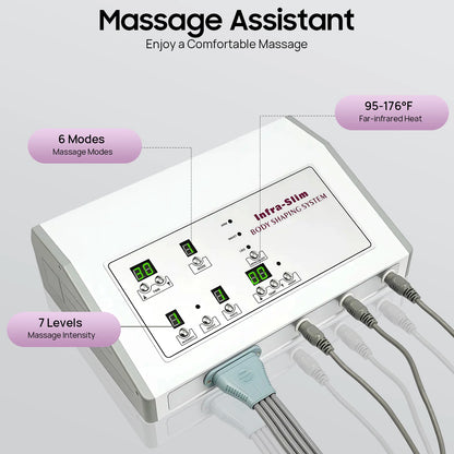 Massagepak – Massagekostuum – Luchtdrukmassage – Infrarood Warmte – 7 Intensiteitsniveaus – 6 Massageprogramma’s
