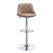 Adjustable Bar Stool - Bar Stool - Bar Stools with Backrest - Footrest - Chrome Steel - Ergonomic Design - Black Velvet