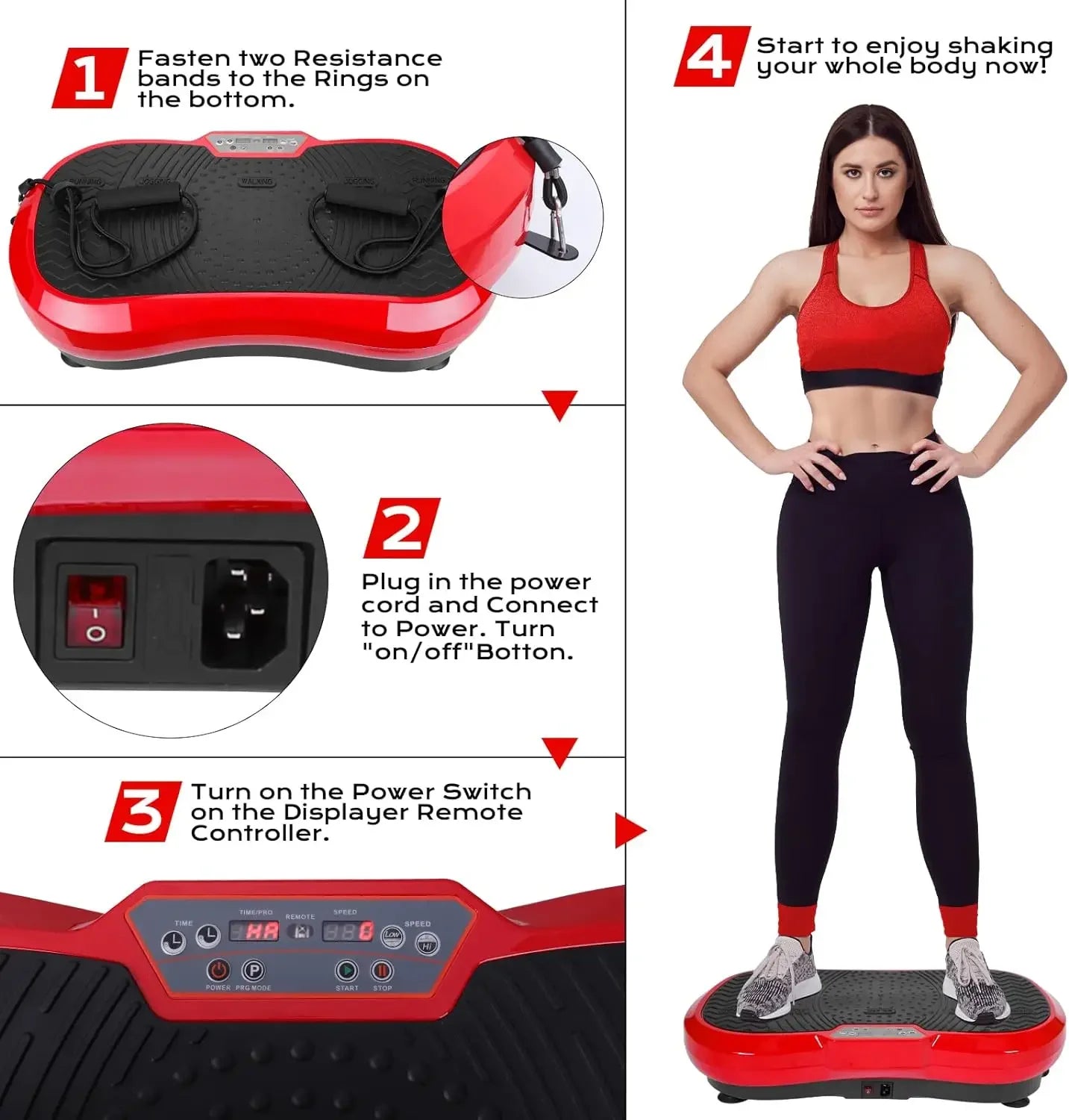 Vibration Plate Exercise Machine Vibration Platform Machine Whole Body Workout Fitness Home Training Ultra Quiet - QUORE
