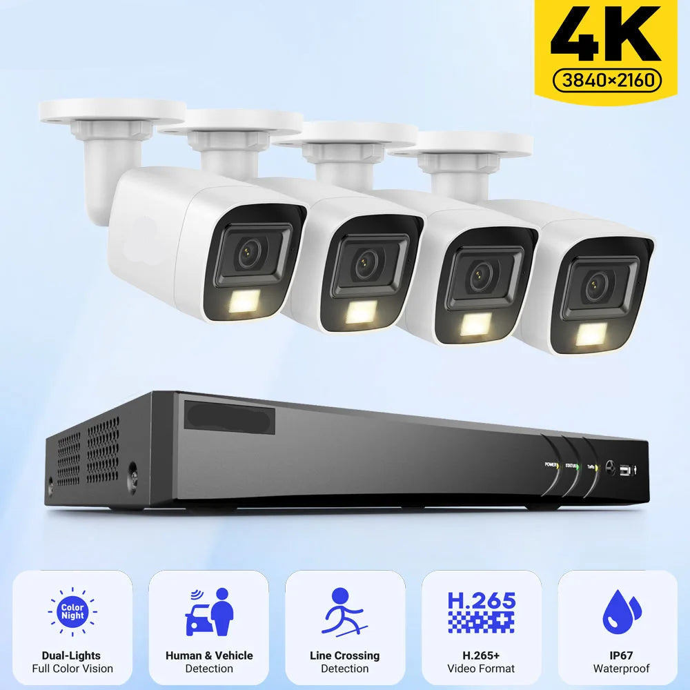 4K Bewakingscamera Systeem – Beveiligingscamera – CCTV Camera – Buitencamera – Video Toezicht – 8-Kanaals DVR – 1TB HDD – Weerbestendig – Nachtzicht