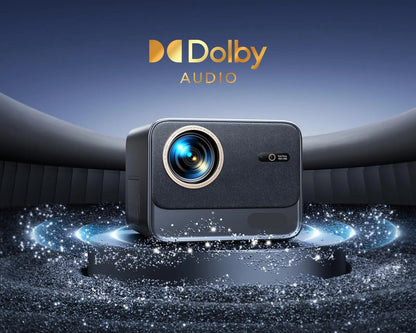 Beamer - Projector - Mini Projector - 4K - FHD 1080P - 30000 Lumen -  Auto Focus & Keystone - WIFI 6 & Bluetooth – Dolby Ondersteuning – Draagbare - Home Theater Beamer – EU Plug - Zwart