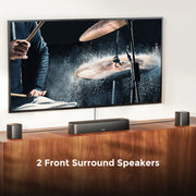 Soundbar - Soundbars for TV and Theater - Soundbar with Subwoofer 350W - 7.1CH - 4 Surround Speakers - Bluetooth 5.3 - For TV &amp; Home Theater - Compatible with AUX - Optical - Input - USB - HDMI - Built-in mic - EU plug - Black