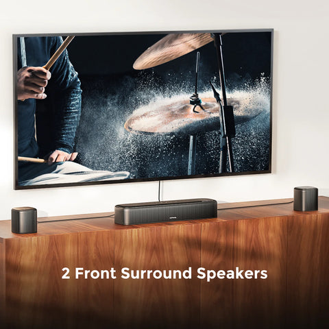 Soundbar - Soundbars for TV and Theater - Soundbar with Subwoofer 350W - 7.1CH - 4 Surround Speakers - Bluetooth 5.3 - For TV &amp; Home Theater - Compatible with AUX - Optical - Input - USB - HDMI - Built-in mic - EU plug - Black