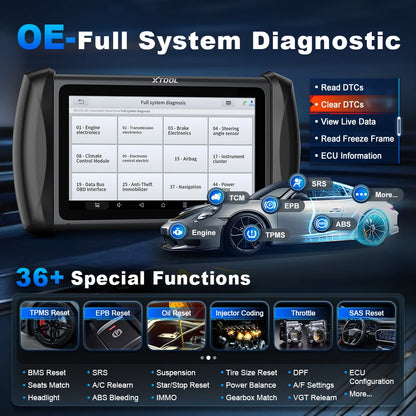 TPMS Programmeertool – Bandenspanning Sensor Tester – Auto Diagnose Scanner – TPMS Sensor Relearn – 7 Inch Scherm – Draadloze Bluetooth Verbinding