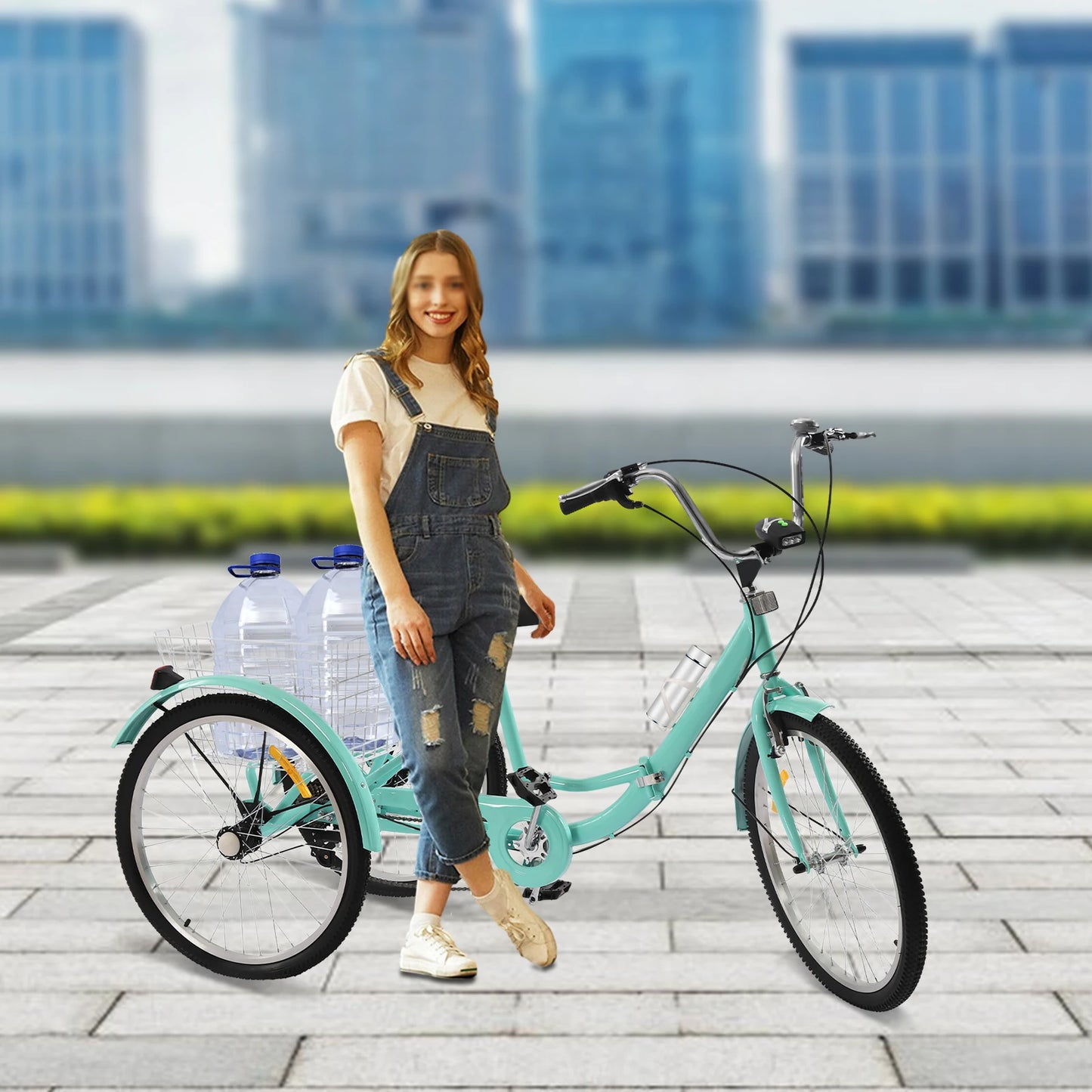 Driewieler Voor Volwassenen – Driewielerfiets – Drie Wielen – Stabiele Fiets – Stadsfiets – Hoogwaardig Koolstofstaal – 7 Versnellingen