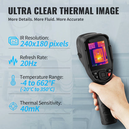 Warmtebeeldcamera - Warmtecamera - Infrarood Camera - Thermische Beeldcamera - 240x180 IR - Hoge Resolutie Thermische Imager - Professionele Reparatie Camera - Lekkage Detectie - PCB Inspectie - Voor Pijpleidingen en Onderhoud