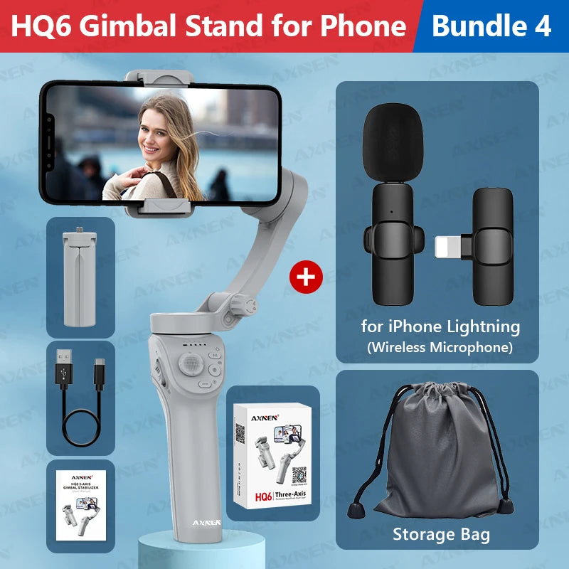 Gimbal Smartphone - Gimbal voor Smartphone & Camera - Handheld spiegelloos - 3-assige - Handheld Gimbal Stabilisator - voor Smartphone - voor iPhone Android - Vlog Kit - Optie 4