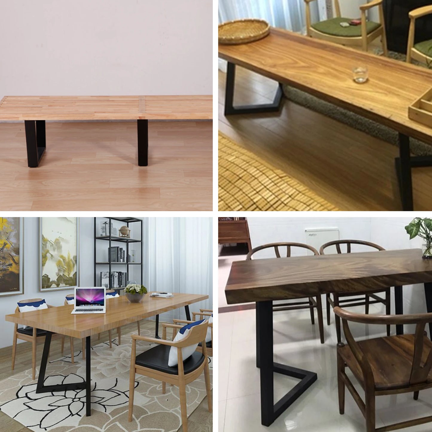 Tafelpoten - Tafel - Tafellopers - Industriële - Verstelbare - Metalen Meubelpoten - Antislip Stalen Poten voor Bureau of Salontafel - 28x20 inch - Set van 2