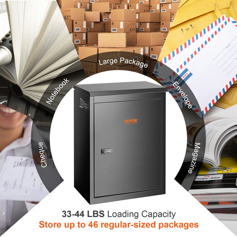 Letterbox - Parcel mailbox - Wall mailbox - Parcel box - Drop Box for postal parcels - Post Drop Box - Hanging Parcel Box - Standing Parcel Safe - Waterproof Parcel Box - 44 inch - with Coded Lock Anti-Theft Bracket for Porch Curb