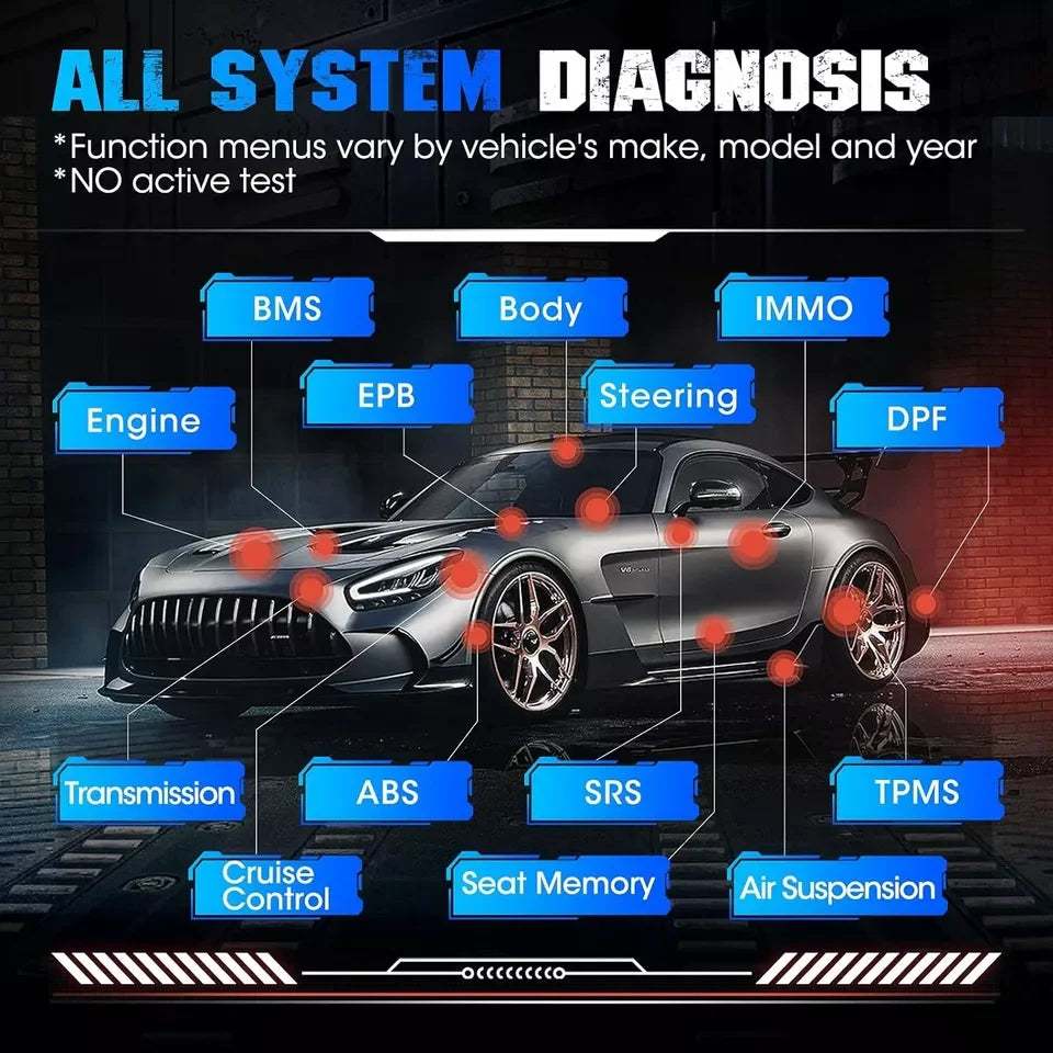 OBD2 Diagnosetool – Autodiagnose Scanner – Foutcode Uitlezer – Diagnoseapparaat – Bluetooth Verbinding – 96 Automerken – 28 Onderhoudsdiensten - QUORE