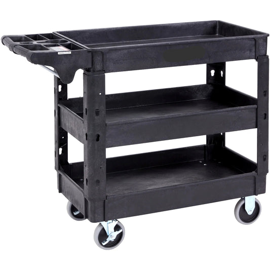 Serveerwagen - Keukentrolley - Keukeneiland - Serveerwagen op Wieltjes - 2/3 Laags - Zwaar Belast met 360° Zwenkwielen en Ergonomisch Opslaghandvat – Voor Magazijn/Garage/Reiniging