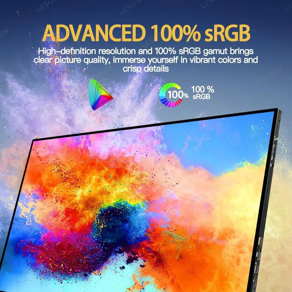 Portable Monitor – Extern Scherm – Mobiele Monitor – Laptop Scherm – Extra Display – 16 Inch 1920x1200 IPS – USB-C & HDMI Aansluiting – Full HD+ 120Hz – Inclusief Beschermhoes en Speakers - QUORE