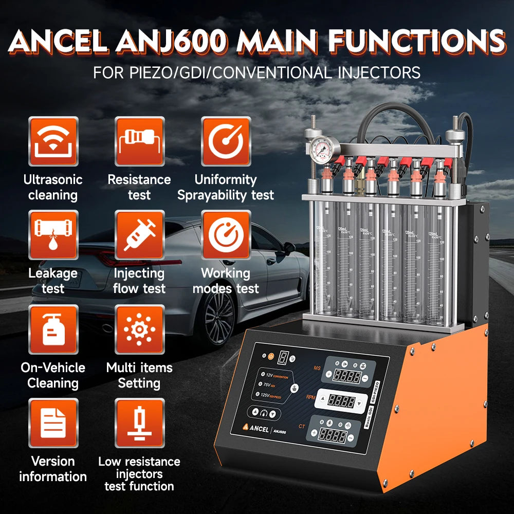 Brandstofinjector Reiniger – Injector Cleaner – Ultrasonische Reiniging – Injector Tester – On-Vehicle Reiniging – Motortoerental Simulatie