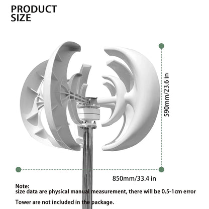3000W Windturbine Set – Windgenerator – Verticale As Turbine – Zonne-Energie Systeem – Thuis Energieopwekker – 48V Met LiFePO4 Batterij – 220V Zuivere Sinus Inverter