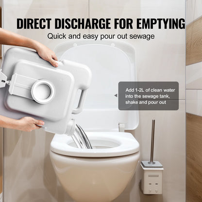 Camping Toilet - Porta Potti - Camping wc - Draagbaar Toilet -  Portable Toilet - 5.2 Gal - Lekvrij, Geurloos en Met Drukspoeling - voor Outdoor, Camper of Noodgebruik - Meeneembaar Toilet - Chemisch Toilet