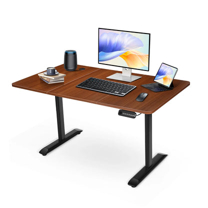 Laptop Bureau – Laptoptafel – Werktafel – Compact Bureau – Draagbaar Bureau – Stabiele T-Poten – Anti-Bots Systeem - 120 x 60 cm - Zwart-Bruin