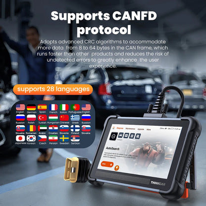 THINKCAR THINKSCAN 672 OBD2 Scanner CAN FD obd2 Tool Bi-directional Control Full System Diagnosis 28 Resets Free for Life - QUORE