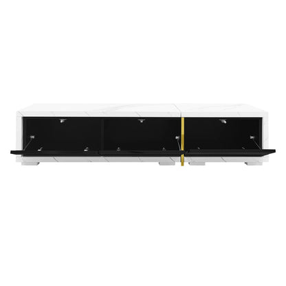 TV-meubel – TV-kast – TV-dressoir – TV-meubel met opbergruimte – TV-meubel wit – Verstelbare lengte 140-260 cm – Draaibaar en flexibel design