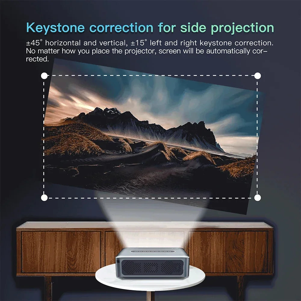 Full HD Android Projector – Beamer – Home Cinema – Multimedia Projector – LED Projector – 1080p Native Resolutie – Draadloze 2.4G/5G Wifi & Bluetooth 5.0