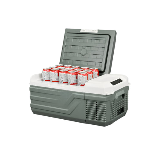 Mini Koelkast - Auto Koelkast - Draagbare Compressor Koelbox - Elektrische Vriesbox - met Veiligheidssleuven voor Vastbinden - voor Camping - Auto - Vrachtwagen - Boot - 15L - 100V~240V AC - 12/24 DC - 60.2 x 32.8 x 26.3 cm - Groen