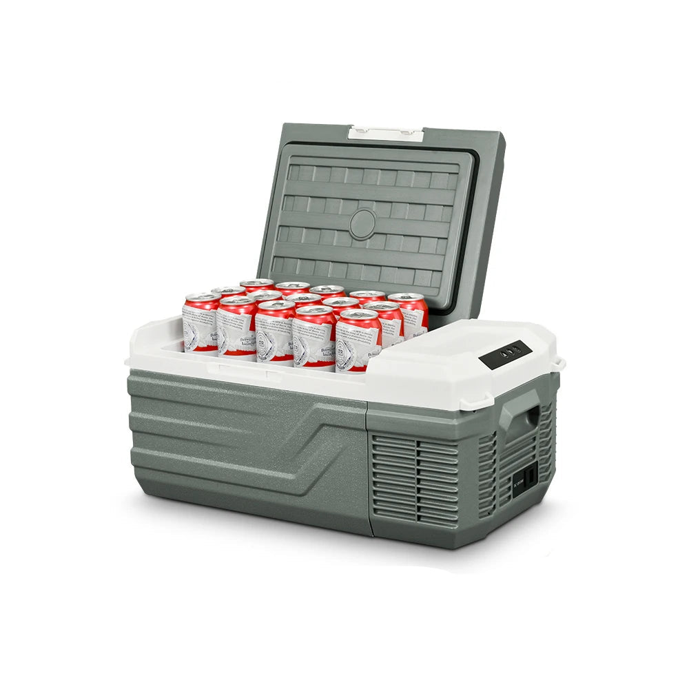 Draagbare Autokoelkast Met Vriesvak – Elektrische Auto Koelbox – 12V/24V Aansluiting – Compacte Koelbox 15L – Instelbare Temperatuur Tot -20°C – Ideaal Voor Auto - Camping en Vrachtwagen – Koelen en Vriezen - QUORE