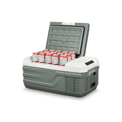 Draagbare Autokoelkast Met Vriesvak – Elektrische Auto Koelbox – 12V/24V Aansluiting – Compacte Koelbox 15L – Instelbare Temperatuur Tot -20°C – Ideaal Voor Auto - Camping en Vrachtwagen – Koelen en Vriezen - QUORE