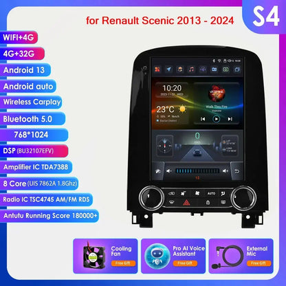 Multimedia Autoradio – GPS Navigatie – Video Speler – 2DIN Radio – Android Auto – 9,7 Inch Touchscreen – 8-Core Processor & 4G Connectiviteit - QUORE
