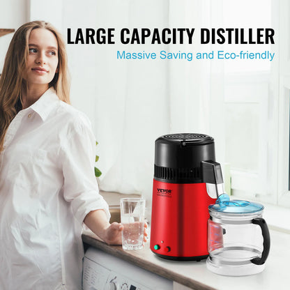 Destilleerapparaat - Water Destilleerapparaat - Waterdispenser - Waterdistilleerder - 4L - Krachtige 750W Waterzuiveraar voor Thuisgebruik - Grijs