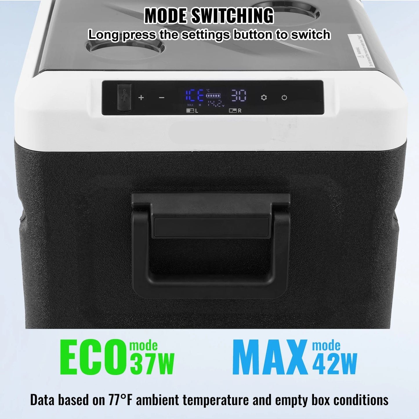 Autokoelbox – Draagbare Koelbox – Elektrische Koelbox – Frigobox – Mini Koelkast – IJsfunctie Tot 13,6 kg – Capaciteit 36 Liter