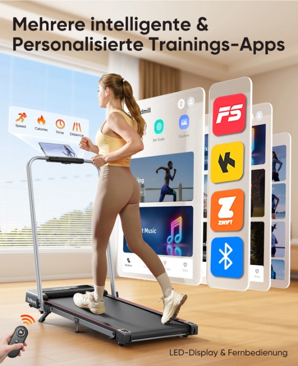 Loopband – Wandelband – Treadmill – Hardloopband – Trainingsapparaat – Snelheid 1-12 Km/U – Verstelbare Helling Tot 9% - Voor thuiskantoor - QUORE
