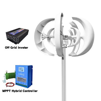 Windturbine – Verticale As Windmolen – Windenergie Generator – Duurzame Energie – Windmolen – 5000 Watt Vermogen – Weerbestendig IP54 - 24V - Met Off-grid Systeem