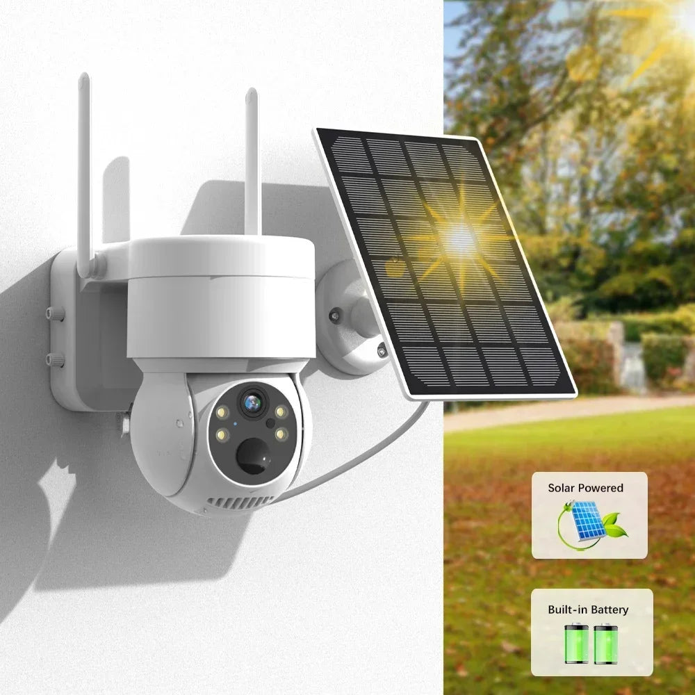 Draadloze Beveiligingscamera Zonne-energie – Outdoor Camera – Wifi Camera – Solar Camera – IP66 Beveiligingscamera – 4MP Full HD – 270° Draaibaar Met Nachtzicht Tot 20m
