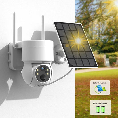Draadloze Beveiligingscamera Zonne-energie – Outdoor Camera – Wifi Camera – Solar Camera – IP66 Beveiligingscamera – 4MP Full HD – 270° Draaibaar Met Nachtzicht Tot 20m