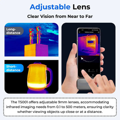 Warmtebeeldcamera - Thermische Camera - Warmtecamera - Infrarood Camera - Instelbare Lens Thermische Beeldcamera – 9mm Sensor – USB-C Compatibel – Geschikt voor Android Apparaten