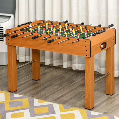 Tafelvoetbaltafel – Voetbalspel – Jeu de Football – Kickertafel – Spelletje – Natuurlijk Hout – Compact Formaat 122x61x80,7 cm – Duurzaam MDF & Roestvrijstalen Stangen