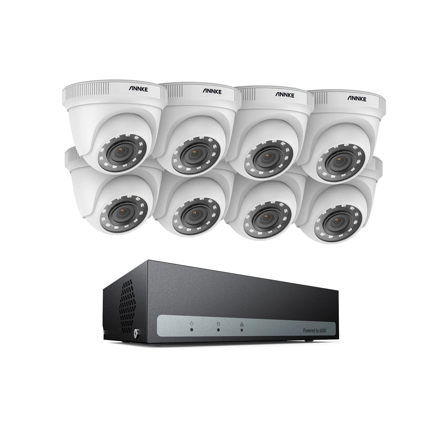 Beveiligingscamera Set – Bewakingscamera – CCTV Camera – Beveiligingssysteem – Dome Camera – 8 HD Camera’s 2MP – Ingebouwde 1TB SSD Met Nachtzicht 30 Meter